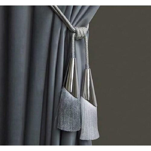 2Pcs/Pair Curtain Brush Tiebacks Tassel Fringe Hanging Belt Balls Curtain Accessories Holderback Tie Backs Lashing Bind