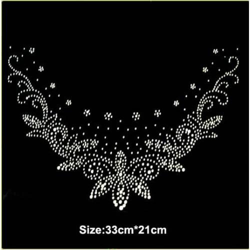 2pc/lot Sweater appliques hot fix rhinestones iron on crystal transfers design design stone iron on transfer patches sweater