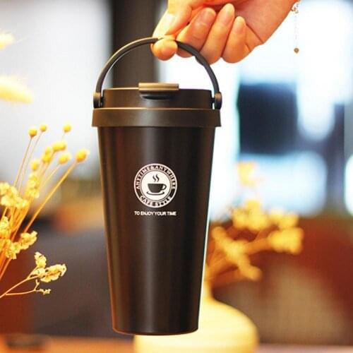 500ML Insulated Mug Portable Cup Healthy Lightweight Cup Pattern Leak-proof Stainless Steel Vacuum Coffee Cup for Travel