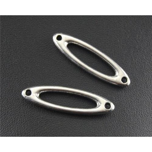 8pcs Silver Color Geometry Charm Connecotr Pendants For Jewelry Making DIY Handmade Craft 31x7mm A1462