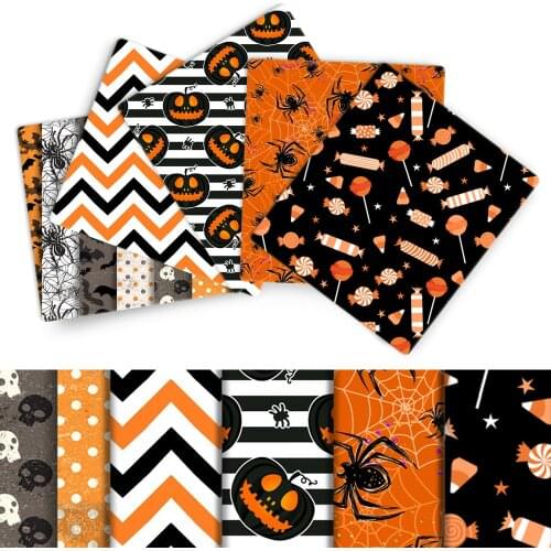 David accessories 5pcs/set 50*145cm halloween thanksgiving 100% cotton fabric set home textile for Sewing Doll Cushion,c12763
