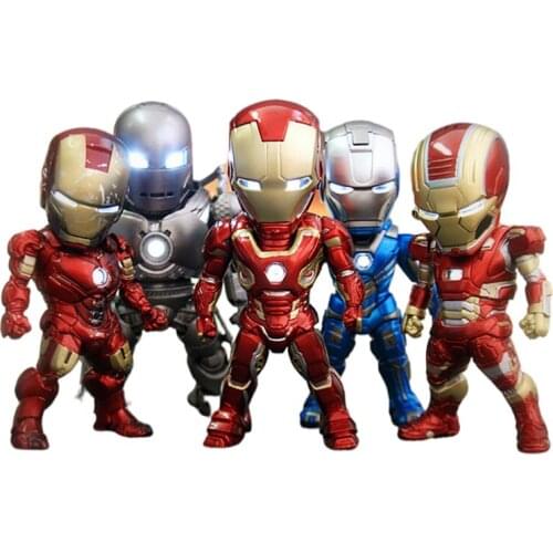 Marvel Legends Avengers Iron Man 4 Action Figure MK1 MK2 MK3 MK4 9cm PVC Figma Glowable Movie Model Collection Toys Boy Gift