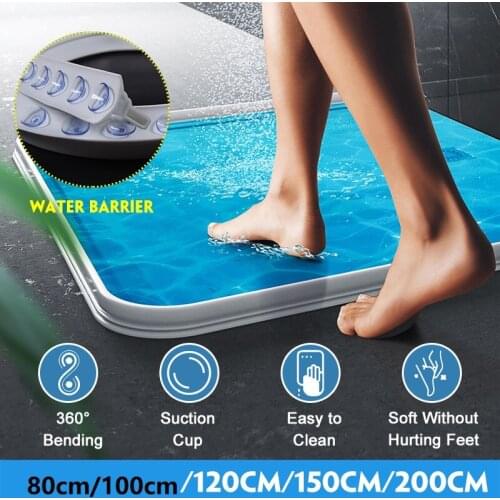 Flexible Water Stopper Bathroom Kitchen Flood Barrier Rubber Dam Dry and Wet Separation Door Bottom Sealing StripWaterproofGuard