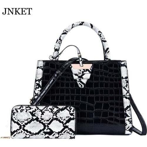 JNKET New Women PU Leather Handbag Casual Shoulder Bag Sling Bag Large Capacity Crossbody Bag With Wallet