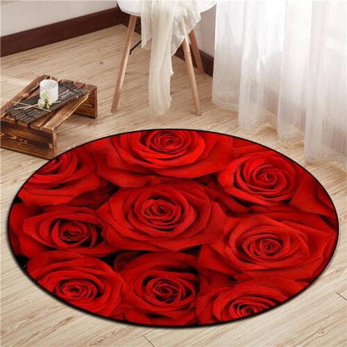 3D round Carpet Bedroom Bedside Dressing Table Blanket Rattan Chair Hanging Basket Computer Chair Cushion rug room decoration