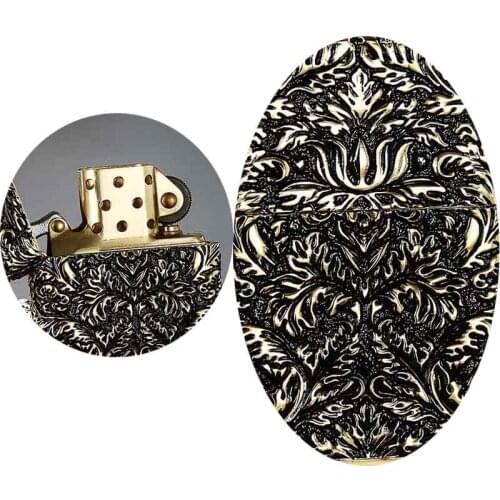Lighter Armor Pure Copper Five-sided Windproof Kerosene Rich Flower