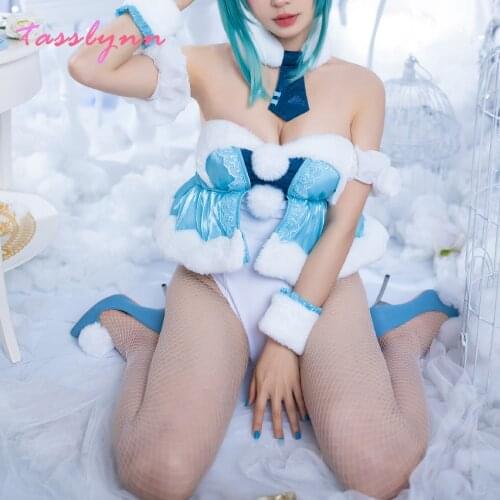 Mikuu Cosplay Hatsunee Costumes Sexy Bunny Girl BiCute Bunnies Sweet Muku Bunny Jumpsuit Cute Rabbit Girl Dress for Geek Girls