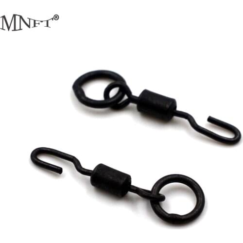 MNFT 12Pcs Carp Fishing Tackle Swivels Terminal Bait Quick Change Spinner Ronnie Rig Hook Bait for Fishing Outdoor
