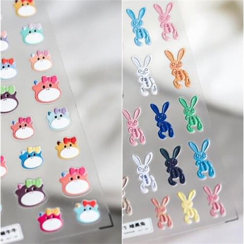 New 5D Cute Rabbit & Cow Nail Sticker Self-adhesive Nails Stickers For Salon Nails Sticker Decorations Manicure