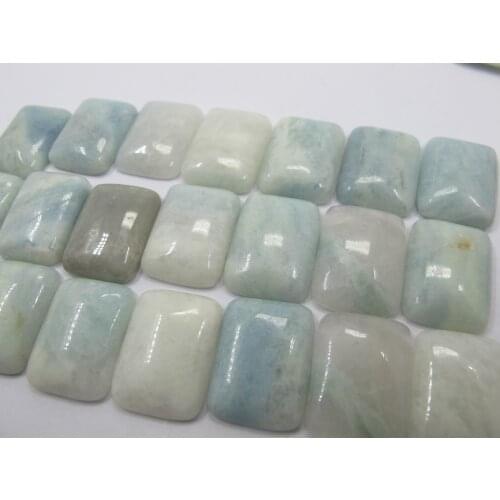 Natural Blue Amazonite Bead Cabochon 15x20mm Rectangle Cabochon,Gem Stone Jewelry Ring Face Pendnat 10pcs/lot
