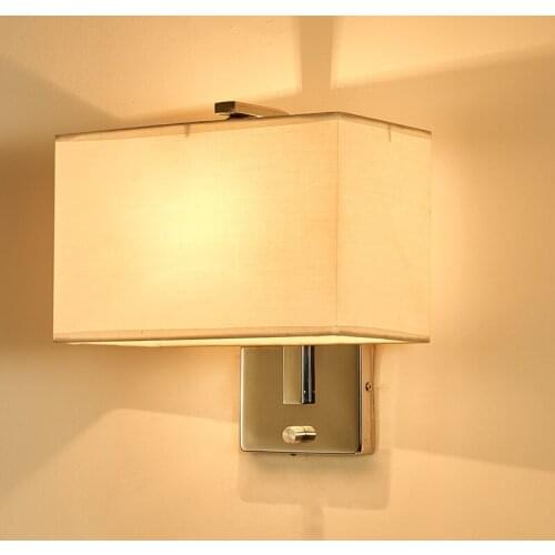 New Living Room Wall Lamp Creative Led Bedside Wall Lamp Chinese Simple Bedroom Bedside Lamp American Fabric Hotel