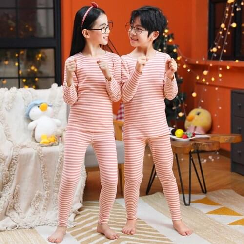 Teens Boy Clothes Autumn Thermal Underwear Set Long Sleeve Pants Suit For Girls Pyjamas Homewear Kids Unicorn Sleepwear Seamless