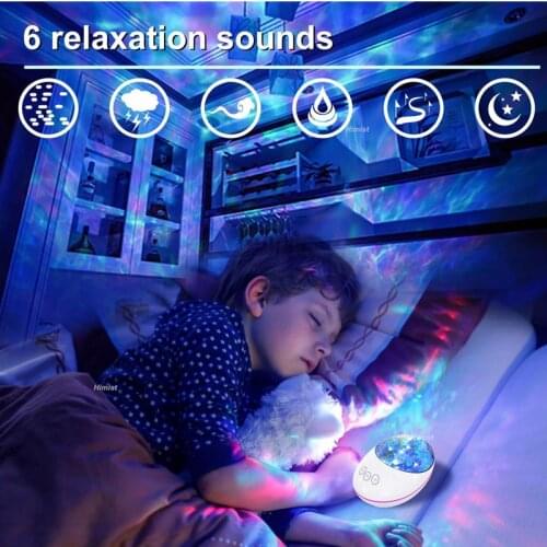 Starry Sky Night Light Projector Kids Room Decoration Lucky Stone Projector Music Starry Water Wave LED Projector Light Birthday