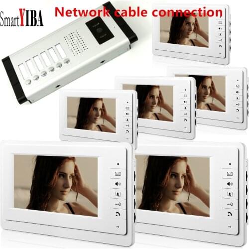Wired Video Intercom Video Phone for 6~2 Apartment Waterproof Doorbell 7inch Doorbell Intercom ir Camera Monitor Night Vision