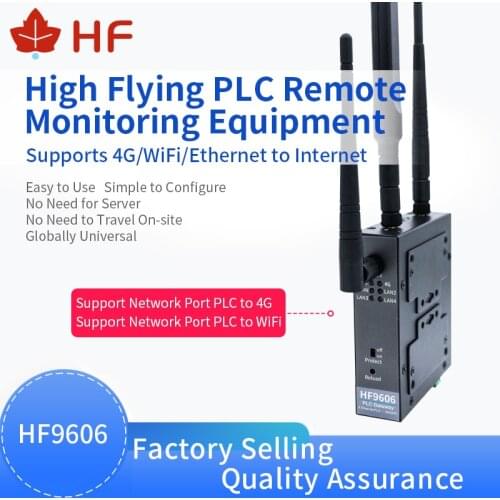 High Flying Official HF9606 PLC Remote Monitoring Equipment 4G/3G/GPRS 4 Ports RJ45 Linux System Industrial 4G Device