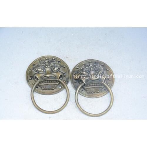 Rare Old Qing Dynasty copper door ring, best collection adornment, free shipping
