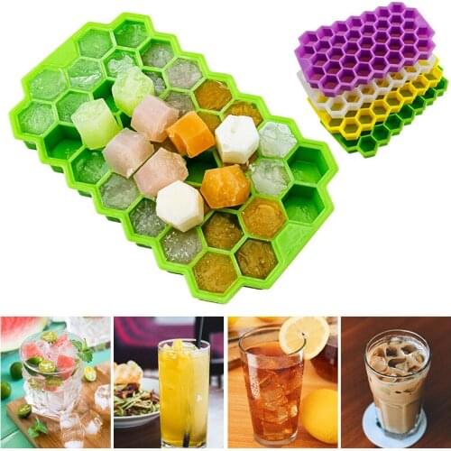 Silicone Ice Tray Honeycomb Ice Cube Trays with Removable Lids Silica Gel Ice Mold BPA FreeIce Box Ice Mould Ice Cream Box