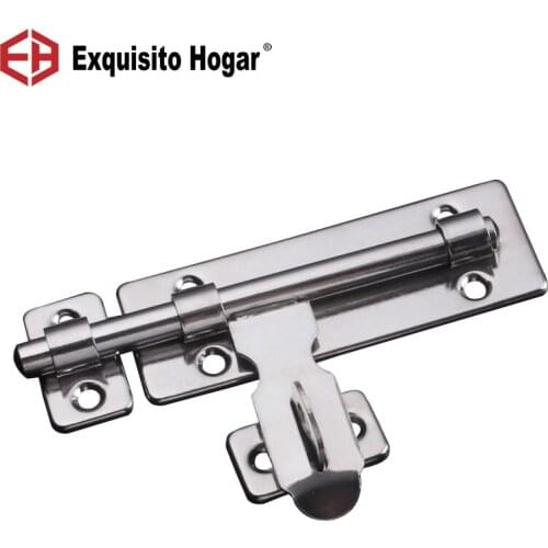 Thick Stainless Steel Anti-Theft Door Lock Bolt Two-Way Pin Ming Toilet Door Buckle Bolt Around Hardware With Screws