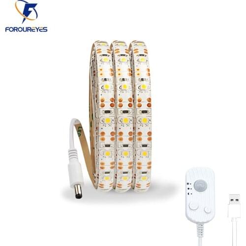USB LED Light Strip 5V 2835smd 60leds/m Dimmable PIR Motion Sensor USB Night Light Ded Cabinet Stairs Kitchen Wardrobe Lighting