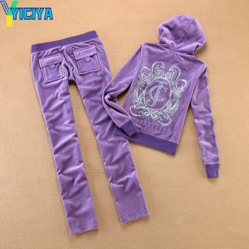 Fabric Tracksuits Velour Suit Women Tracksuits Velour Suit Hoodies Brand Velvet 2021 WomenS TrackSuit Hoodies And Pants Women