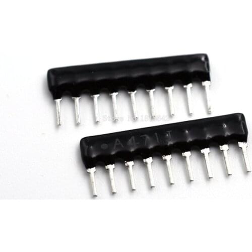 30PCS DIP Exclusion Network Resistor Array 9Pin 470 ohm A471J 470R Resistance Network Array A09-471J