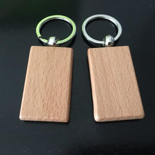10 pcs nature beech blank diy wood keychain wood blank 5x3cm