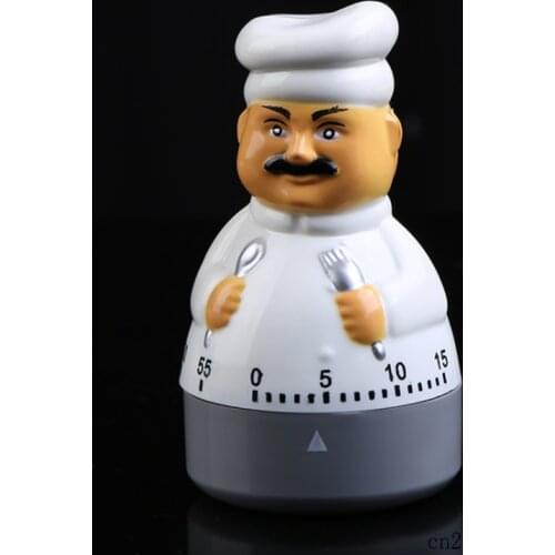 100pcs Cooking Kitchen Timer Chef Shaped Timer Kitchen Knife Fork Dial Alarm Plastic Clock Electronic Kitchen Accessories