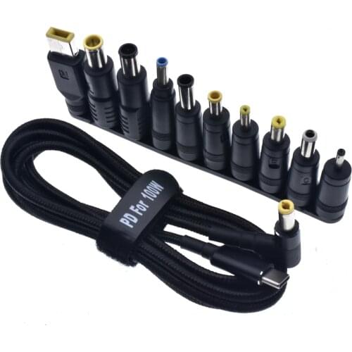 100W Type C Laptop Power Adapter Connector Plug USB Type C to Universal Laptop Charger Jack Charging Cable Cord for Notebooks