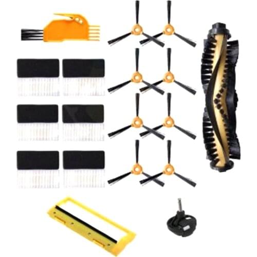 18Pcs Side Brush Main Brush Frame Cover Caster Wheel Filter for ECOVACS DEEBOT 600 601 605 710 N79 N79S Vacuum Cleaner Spare Par