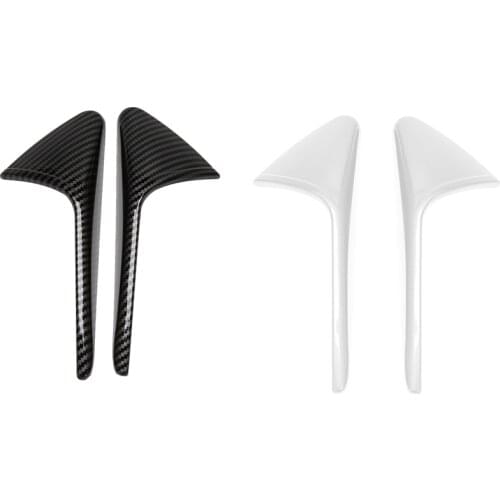 2 Set Car Camera Decorative Stickers Camera Cover Trim for Tesla Model 3/ Y 2021-, Bcarbon Pattern Highlight & White