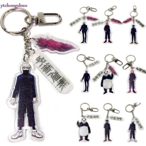 2021 Anime Jujutsu Kaisen Cosplay Keychain Props Fushiguro Megumi Yuji Itadori Satoru Kugisaki Nobara Bear Keyring Acrylic Gift
