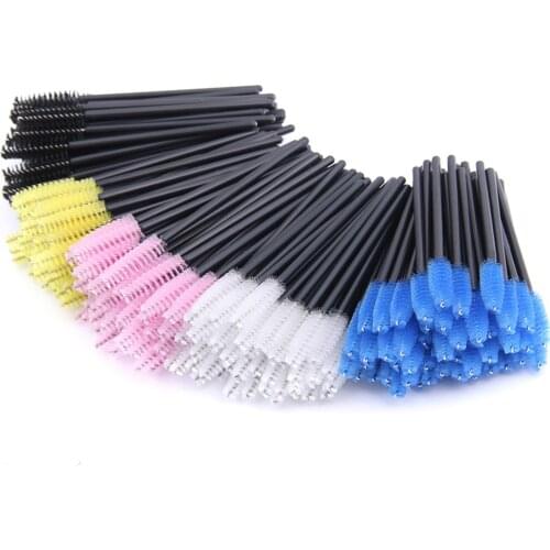 25/50Pcs Eyelash Brushes Nylon Portable Disposable Mascara Wands Applicator Eyelash Brush Graft False Eyelash Makeup Brush