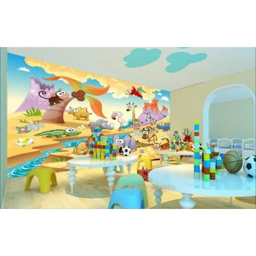 3d wall murals wallpaper for Childrens room Animal paradise cartoon background home decor photo wallpaper for walls 3 d
