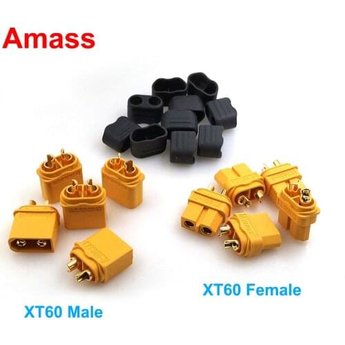 10pcs Original Amass XT60H Connector Plug with Sheath Housing Female / male XT60 Plug For RC Lipo Battery Rc Cars FPV Drone
