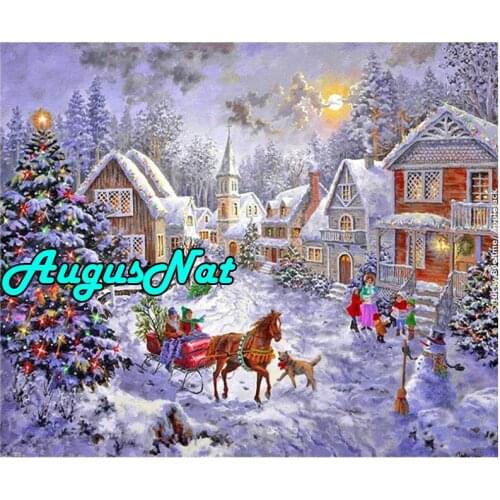 Christmas cabin diamond painting cottage daimond embroidery snow scenery diamant painting puzzle picture diamant sticker winter
