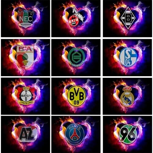 Diamond drawing 5D square/round football team logo inlaid cross embroidered bag DIY diamond embroidery home decoration