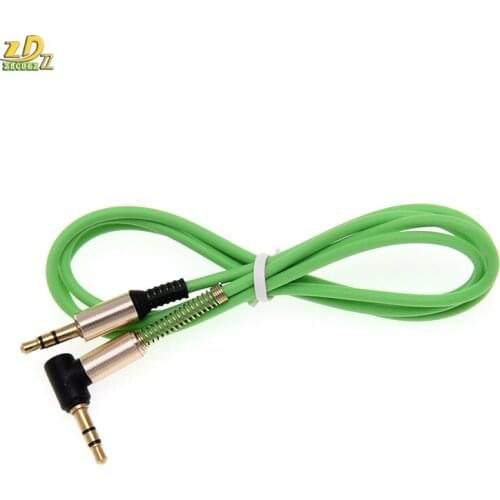 Jack Audio Cable 3.5mm Male to Male 90 Degree Right Angle Elbow Car Aux Auxiliary Audio Cable Cord for Phone PC wholesale 100pcs