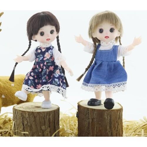 White Skin 13 Joints Baby Doll with Makeup 16cm BJD Doll Ob11 Doll Toys for Children with Clothes Kids Toys for Girls
