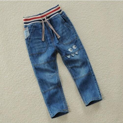 Childrens Boys Denim Pants Casual Boys Baby Cartoon Pants