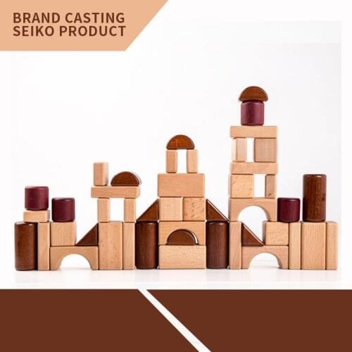 Paint-free Children Can Chew Series Large Log Building Blocks Early Education Wooden Toy Logs Childrens Creative Stacking