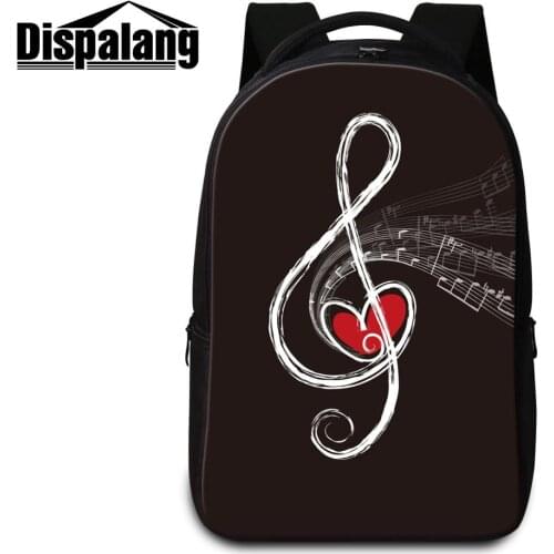 Dispalang Women Hip Hop Laptop Backpack Musical Note Violin Print School Bags For Teens Travel Rucksack College Outdoor Knapsack