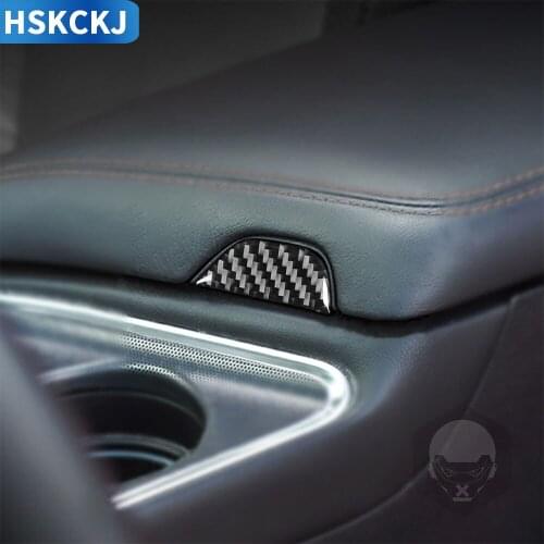 For Dodge Challenger 2015 Up Multicolor Carbon Fiber Stickers Center Console Armrest Storage Button Interior Car Accessories