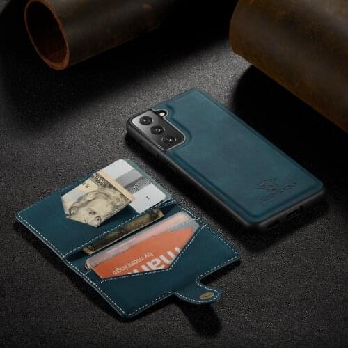 For Samsung Galaxy S21 S20 FE 5G Note 20 Ultra A52 A12 Case Leather Magnetic 2 in 1 Detachable Wallet Bag Card Holder Back Cover