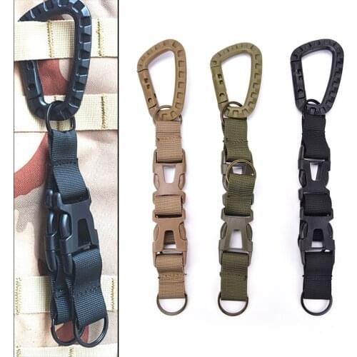 EDC Climb Carabiner Belt Backpack Hanger Camp Outdoor military Nylon Webbing Buckle Hook Water Bottle Holder Clip