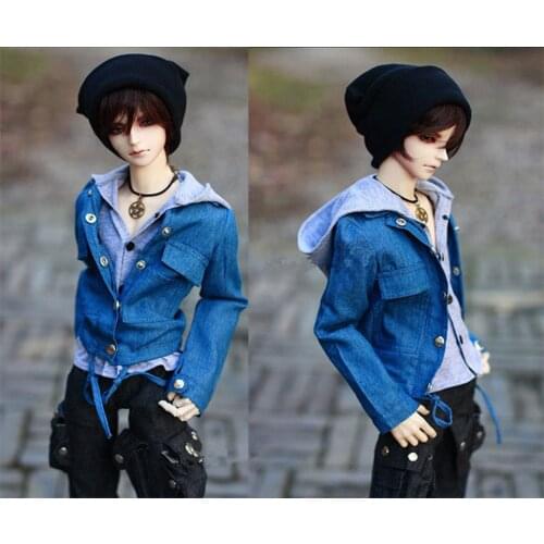 Handsome Jeans Denim Jacket+Grey Shirt 1/3,1/4 MSD SD17 Uncle BJD Doll Clothes Customized CMB1