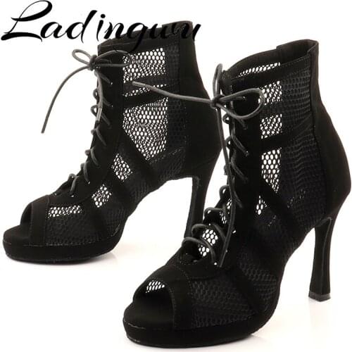 Ladingwu New Latin Dance Boots Ladies Platform Salsa Tango Dance Shoes Indoor Sports Dance Shoes Professional Ballroom Dance Sho