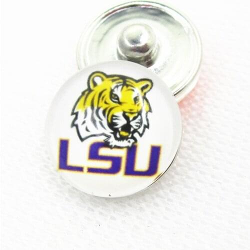 Hot Selling 20pcs/lot US College Team Snap Buttons For 18mm Snap Bracelet&Bangles DIY Snap Jewelry Charms