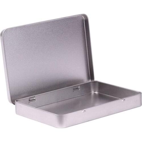 10pcs Metal Tin Box Photo Postcard Large Rectangle Classic Silver Jewelry Holder Storage Box 170*13*26mm