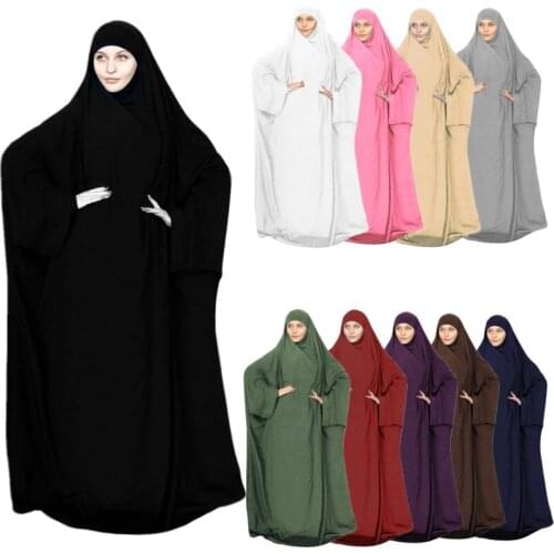 Muslim Ladies Hijab Robe Summer Autumn Hijab Dress Worship Service Clothes Islamic Hooded Robe Full Cover Arab Hijab Robe Kaftan