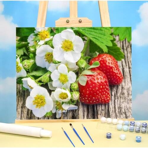 Fruit Strawberry Paint By Numbers Kit Acrylic Paints 40*50 Boards By Numbers Loft Wall Picture Crafts For Handiwork